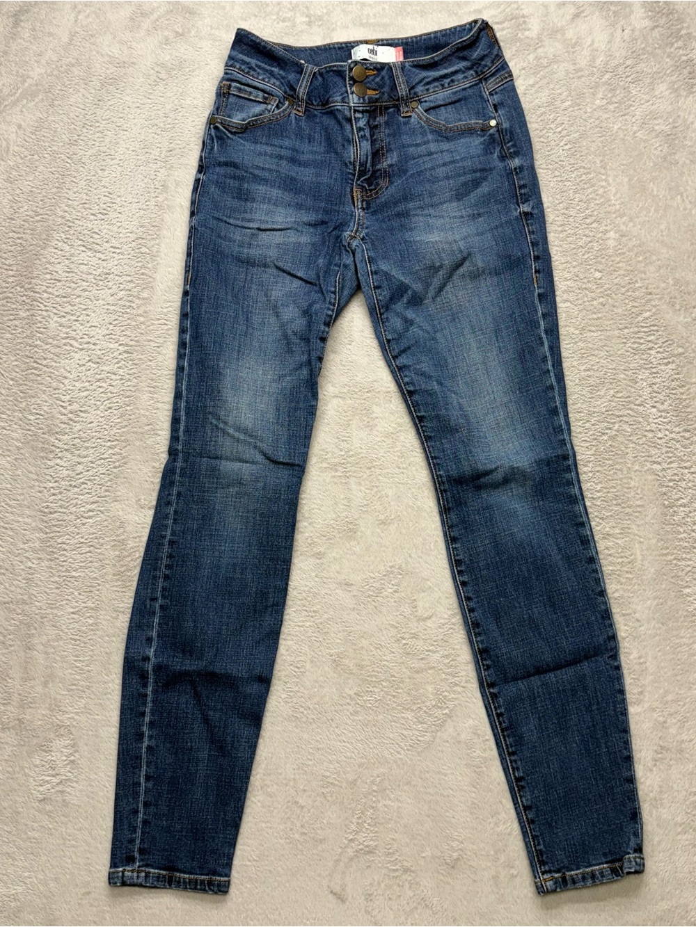 CAbi Women's Skinny Jeans in Dark Blue Wash